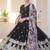 Floral embroidered sequinned georgette anarkali kurta with duppatta