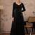 Striped round neck long sleeves regular sequinned anarkali kurta