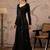 Striped round neck long sleeves regular sequinned anarkali kurta