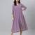 Women lavender dobby chiffon self design flared kurta