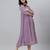 Women lavender dobby chiffon self design flared kurta