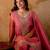 Pink color smart and girlie crunchy fabric fancy festive attire for girls