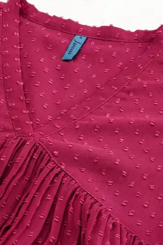 Dobby self design empire styled a-line chiffon kurta