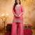 Pink color smart and girlie crunchy fabric fancy festive attire for girls