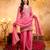 Pink color smart and girlie crunchy fabric fancy festive attire for girls