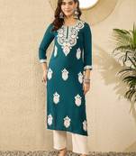 Floral embroidered straight republic day republic day kurta