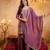 Purple color smart and girlie crunchy fabric fancy festive attire for girls