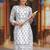 Floral printed notch neck pure cotton straight kurta