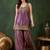 Purple color smart and girlie satin fabric fancy festive attire for girls
