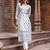 Floral printed notch neck pure cotton straight kurta