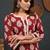 Floral printed notch-neck straight kurta