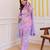 Lavender color smart and girlie georgette fabric fancy festive attire for girls