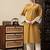 Pure cotton mandarin collar thread work straight jashn kurta