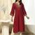 Floral embroidered scoop neck a-line kurta
