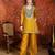 Mustard color ethnic vichitra silk fabric heavy embroidered partywear suit