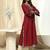 Floral embroidered scoop neck a-line kurta