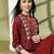 Floral printed mandarin collar stones detail a-line kurta