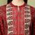 Floral printed mandarin collar stones detail a-line kurta
