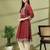 Floral printed mandarin collar stones detail a-line kurta