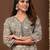 Floral printed v-neck pure cotton straight kurtas