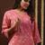 Floral printed v-neck pure cotton straight kurtas