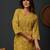 Floral printed v-neck pure cotton straight kurtas