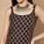 Womens black floral printed straight cotton square neck sleeveless kurta