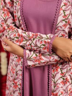 Ethnic motifs printed flared anarkali kurta 3