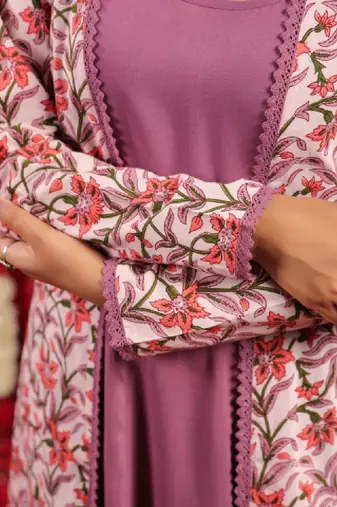 Ethnic motifs printed flared anarkali kurta