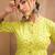 Floral block printed round neck a-line pure cotton kurta