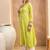 Floral block printed round neck a-line pure cotton kurta