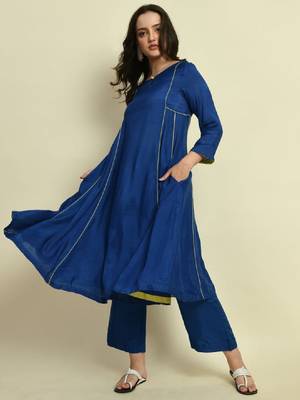 Key hole neck a-line kurta 1
