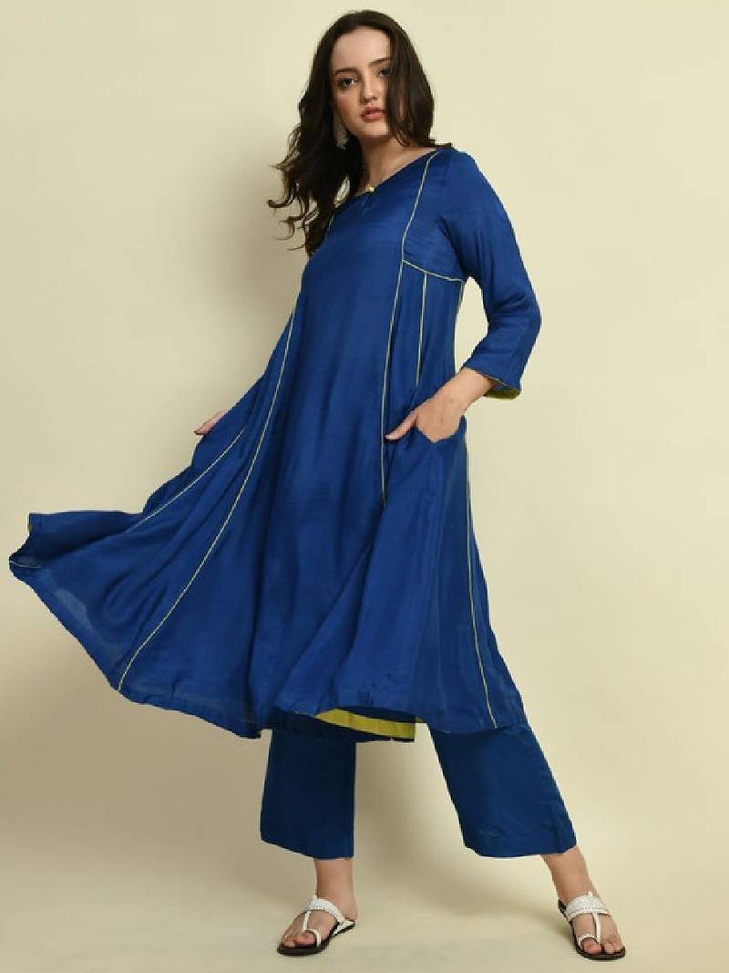 Key hole neck a-line kurta