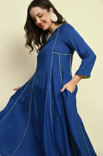 Key hole neck a-line kurta