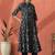 Floral printed mandarin collar panelled pure cotton a-line kurta