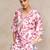 Floral printed bell sleeves v-neck straight cotton kurta