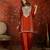 Rust color ethnic vichitra silk fabric heavy embroidered partywear suit