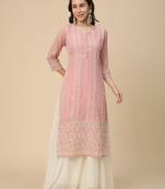 Women georgette lucknowi chikankari kurta