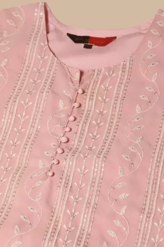 Women georgette lucknowi chikankari kurta