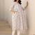 Women white pure cotton floral printed a-line maternity kurta