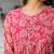 Women dark pink chiffon lurex floral printed flared kurta