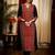 Floral printed notch neck ajrakh cotton straight flared kurta