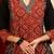 Floral printed notch neck ajrakh cotton straight flared kurta