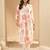 Floral printed cotton v-neck straight kurta