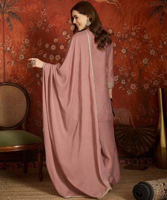 Mauve color beautiful ceremonial heavy embroidered ceremonial salwar kameez 2