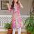Women floral printed thread work floral kurta
