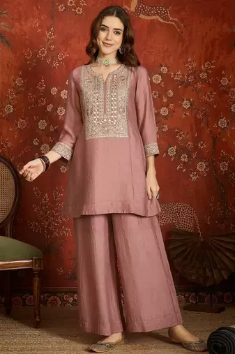 Mauve color beautiful ceremonial heavy embroidered ceremonial salwar kameez