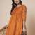 Women muga cotton flared chikankari embroidered kurta