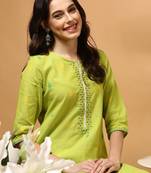 Embroidered thread work dobby kurta