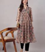 Women floral printed festive a-line kurta